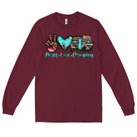 Burgundy peace love camping Long Sleeve Tee - JahusDesignShop