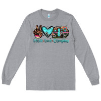 Heather Grey peace love camping Long Sleeve Tee - JahusDesignShop