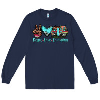 Navy peace love camping Long Sleeve Tee - JahusDesignShop