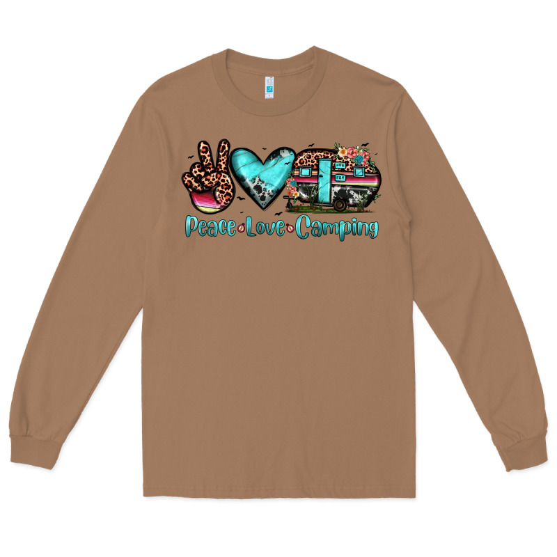 Peace Love Camping Long Sleeve Tee by JahusDesignShop | Teevron