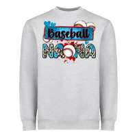 Heather Grey baseball nana with leopard Heavyweight Sweatshirt - Zillion Design Studio