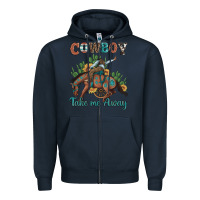 Navy cowboy take me away rodeo Zipper Hoodie - Artiststas