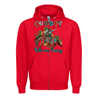 Red cowboy take me away rodeo Zipper Hoodie - Artiststas