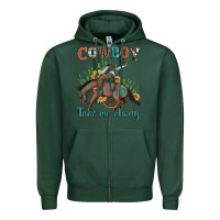 Sports Green cowboy take me away rodeo Zipper Hoodie - Artiststas