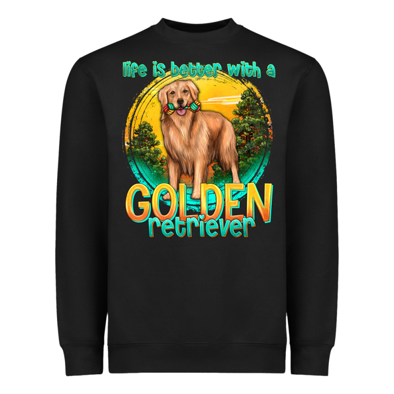Life Is Better With A Golden Retriever Heavyweight Sweatshirt by texasbilliewilder | Teevron