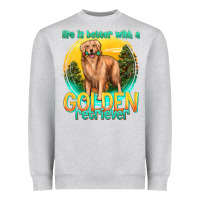 Heather Grey life is better with a golden retriever Heavyweight Sweatshirt - texasbilliewilder