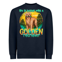 Navy life is better with a golden retriever Heavyweight Sweatshirt - texasbilliewilder