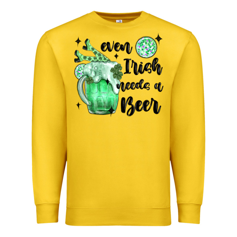 Even ırısh Needs A Beer Premium Sweatshirt by MaliasSmallBusiness | Teevron