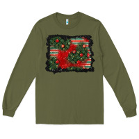 Army Green christmas ornament background Long Sleeve Tee - BundleAndBundleShop