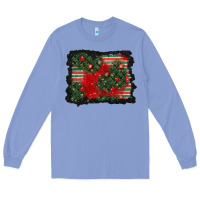 Colony Blue christmas ornament background Long Sleeve Tee - BundleAndBundleShop
