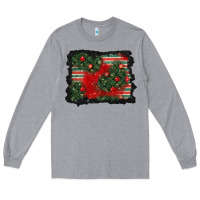 Heather Grey christmas ornament background Long Sleeve Tee - BundleAndBundleShop