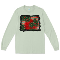 Matcha christmas ornament background Long Sleeve Tee - BundleAndBundleShop