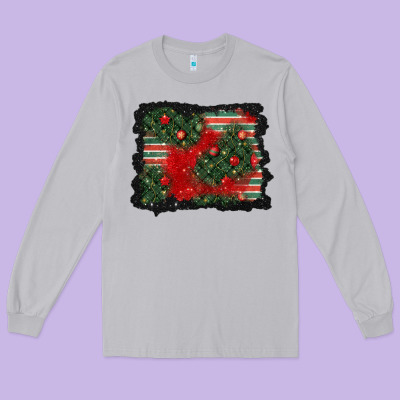 Christmas Ornament Background Long Sleeve Tee Designed By Bundleandbundleshop