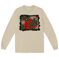 Mushroom christmas ornament background Long Sleeve Tee - BundleAndBundleShop