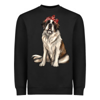 Black st bernard with bandanna Heavyweight Sweatshirt - texasbilliewilder