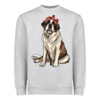 Heather Grey st bernard with bandanna Heavyweight Sweatshirt - texasbilliewilder