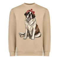 Mushroom st bernard with bandanna Heavyweight Sweatshirt - texasbilliewilder