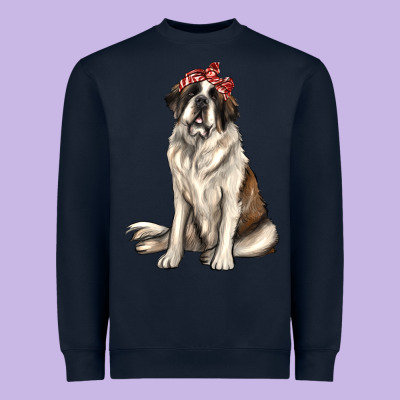 St Bernard With Bandanna Heavyweight Sweatshirt Designed By Texasbilliewilder