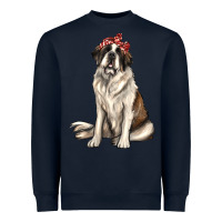 Navy st bernard with bandanna Heavyweight Sweatshirt - texasbilliewilder