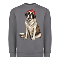 Storm st bernard with bandanna Heavyweight Sweatshirt - texasbilliewilder