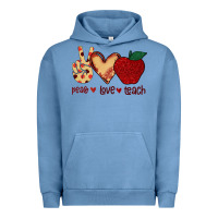 Pigment Pebble Blue Peace Love Teach Urban Hoodie - Bettercallsaul