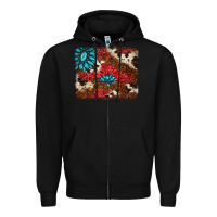 Black gemstone cowhide background Zipper Hoodie - AdoDesignShop