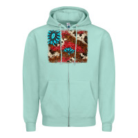 Seafoam gemstone cowhide background Zipper Hoodie - AdoDesignShop