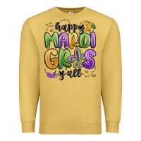 Antique Gold happy mardi gras y'all Premium Sweatshirt - MaliasSmallBusiness