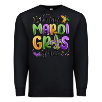 Black happy mardi gras y'all Premium Sweatshirt - MaliasSmallBusiness