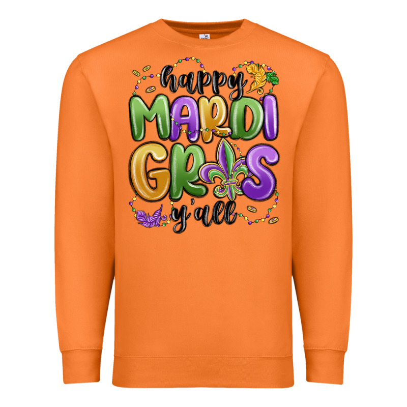 Happy Mardi Gras Y'all Premium Sweatshirt by MaliasSmallBusiness | Teevron