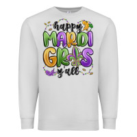 Dove Grey happy mardi gras y'all Premium Sweatshirt - MaliasSmallBusiness