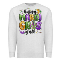 Oatmeal Heather happy mardi gras y'all Premium Sweatshirt - MaliasSmallBusiness