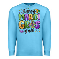 Ocean Blue happy mardi gras y'all Premium Sweatshirt - MaliasSmallBusiness