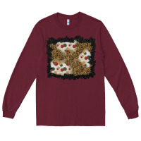 Burgundy christmas mistletoe background Long Sleeve Tee - BundleAndBundleShop