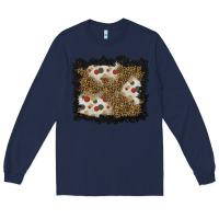 Navy christmas mistletoe background Long Sleeve Tee - BundleAndBundleShop