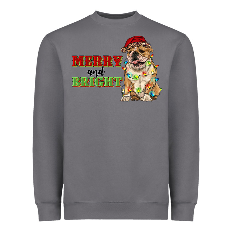Merry And Bright English Bulldog Heavyweight Sweatshirt by RanaPortraitStore | Teevron