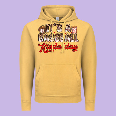 It S A Baseball Kinda Day Vintage Hoodie Designed By Zillion Design Studio