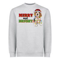 Heather Grey merry and bright beagle Heavyweight Sweatshirt - RanaPortraitStore