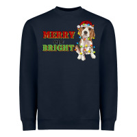 Navy merry and bright beagle Heavyweight Sweatshirt - RanaPortraitStore