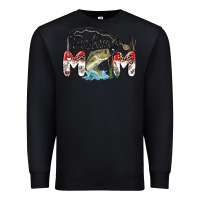 Black fishing mom Premium Sweatshirt - MaliasSmallBusiness