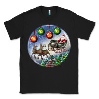 Black santa claus with deer christmas ornament Classic Tee - BundleAndBundleShop