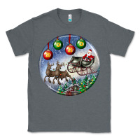 Charcoal Heather santa claus with deer christmas ornament Classic Tee - BundleAndBundleShop