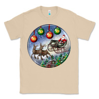 Mushroom santa claus with deer christmas ornament Classic Tee - BundleAndBundleShop
