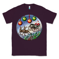 Plum santa claus with deer christmas ornament Classic Tee - BundleAndBundleShop