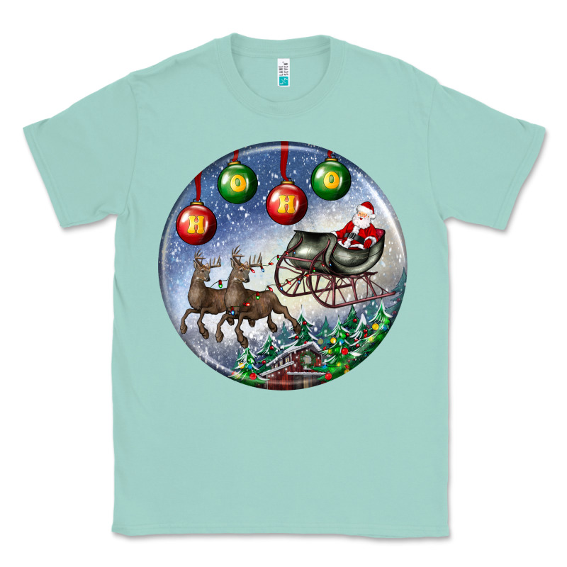 Santa Claus With Deer Christmas Ornament Classic Tee by BundleAndBundleShop | Teevron