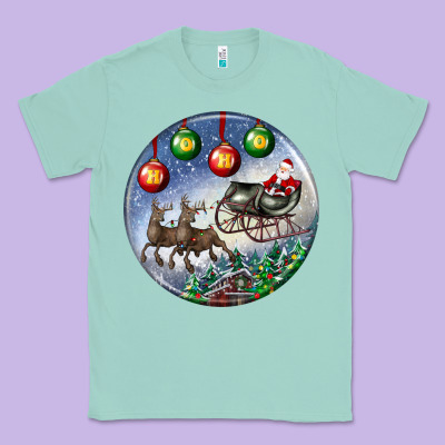 Santa Claus With Deer Christmas Ornament Classic Tee Designed By Bundleandbundleshop
