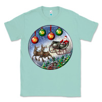 Seafoam santa claus with deer christmas ornament Classic Tee - BundleAndBundleShop