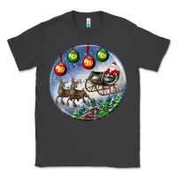 Smoke santa claus with deer christmas ornament Classic Tee - BundleAndBundleShop