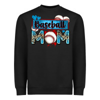 Black baseball mom with leopard Heavyweight Sweatshirt - Zillion Design Studio
