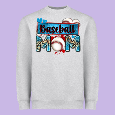 Baseball Mom With Leopard Heavyweight Sweatshirt Designed By Zillion Design Studio
